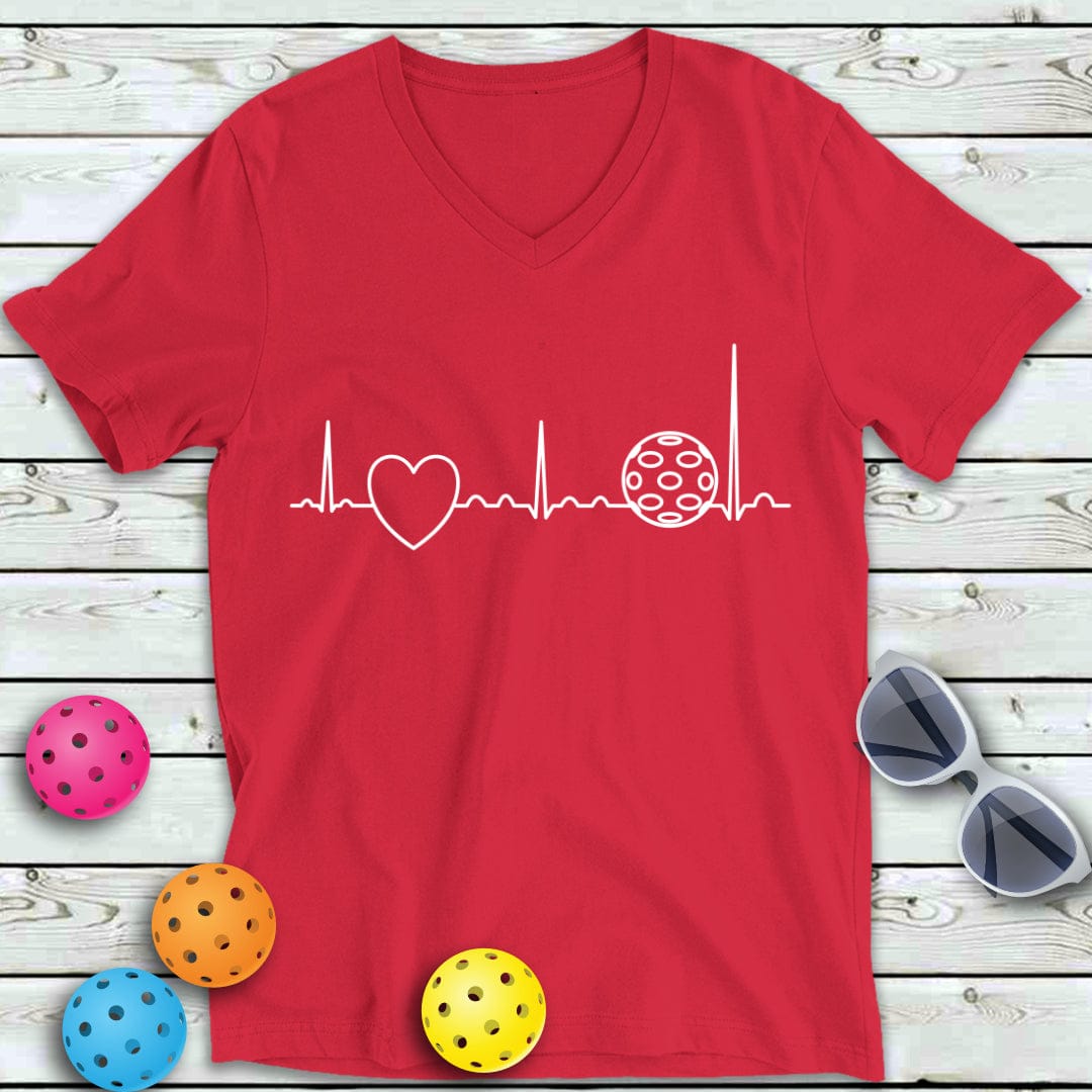 Heartbeat of Pickleball V-Neck Tee
