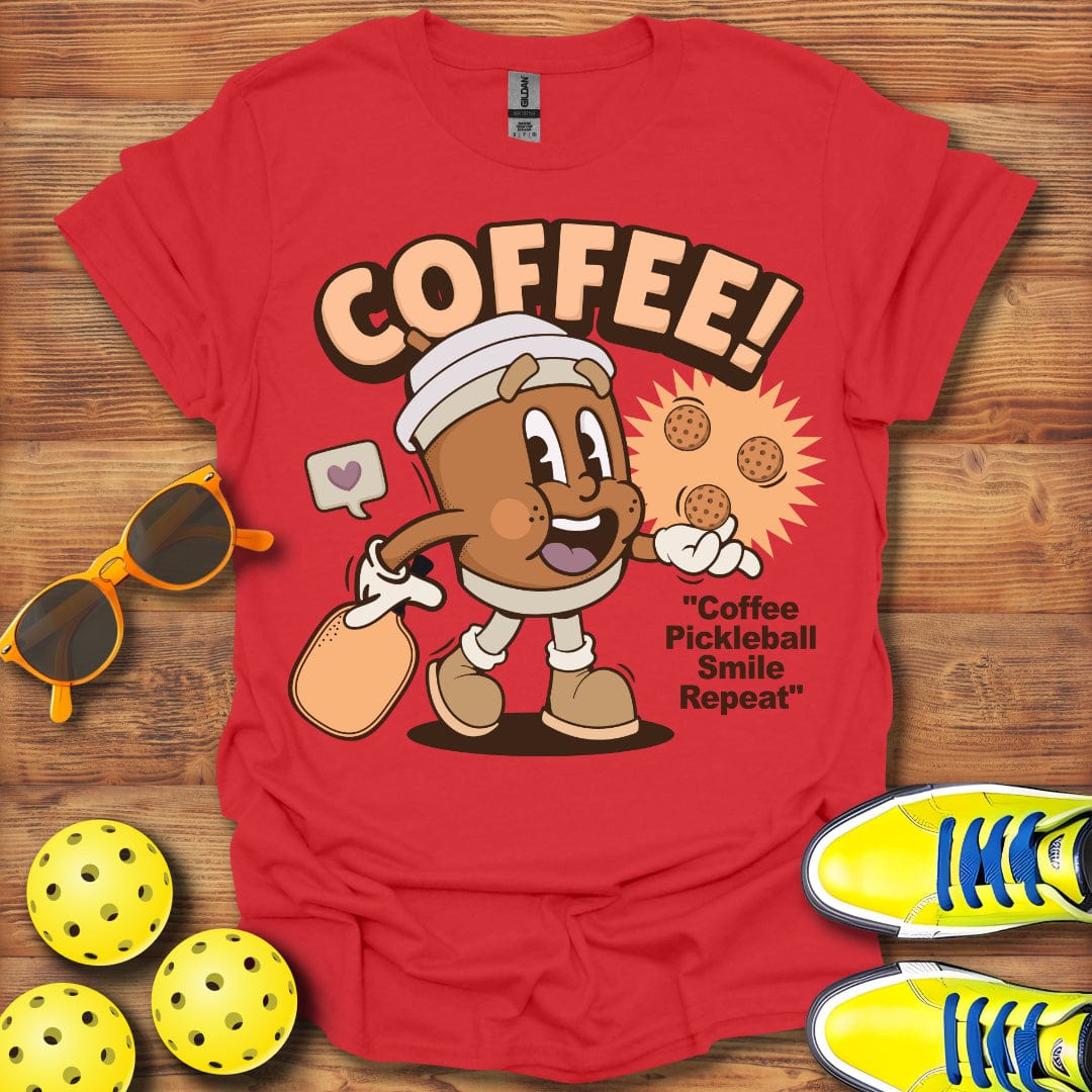 Coffee Pickleball Smile Repeat T-Shirt