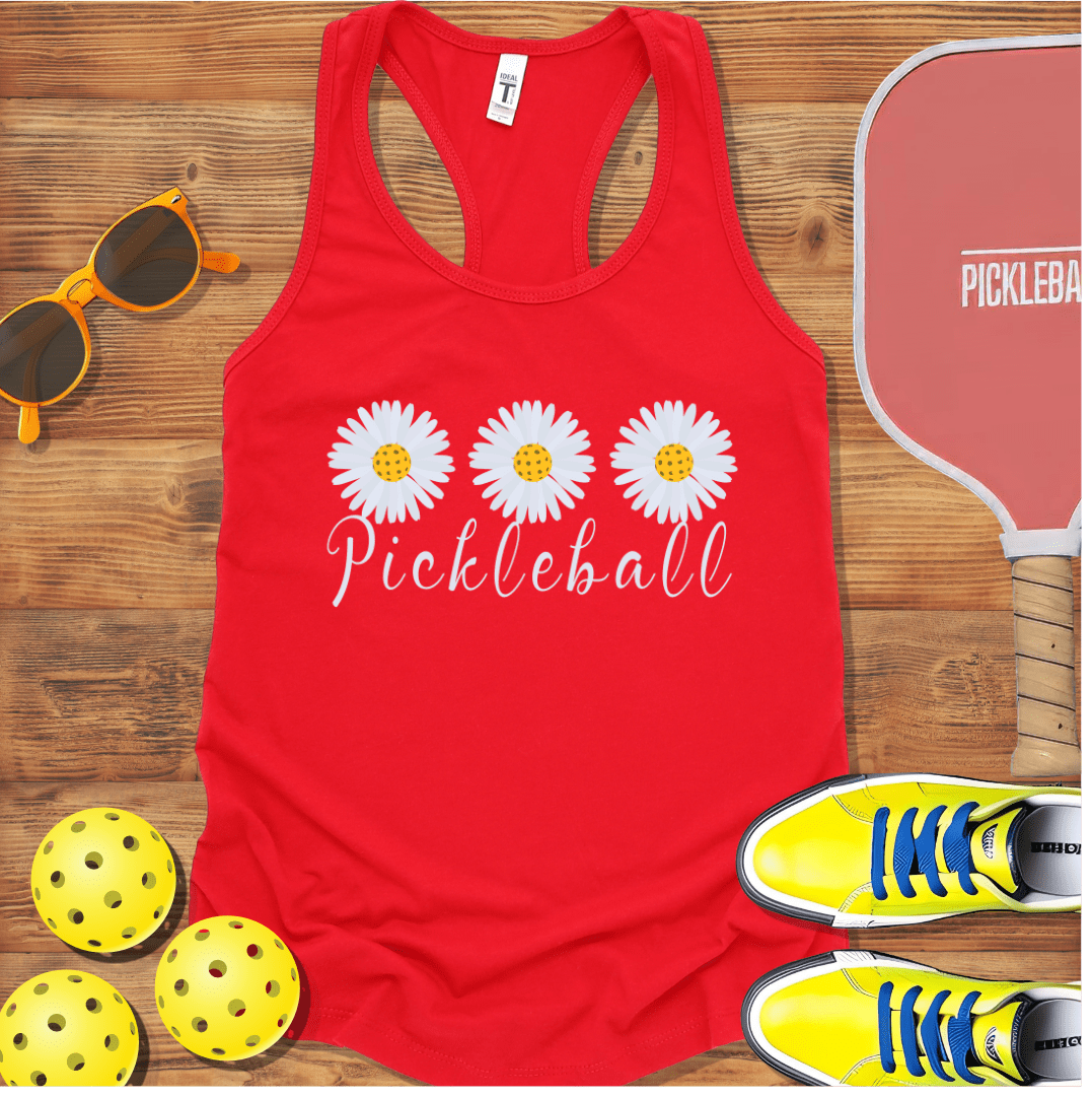 Pickleball Daisy Three Racerback Tank Top