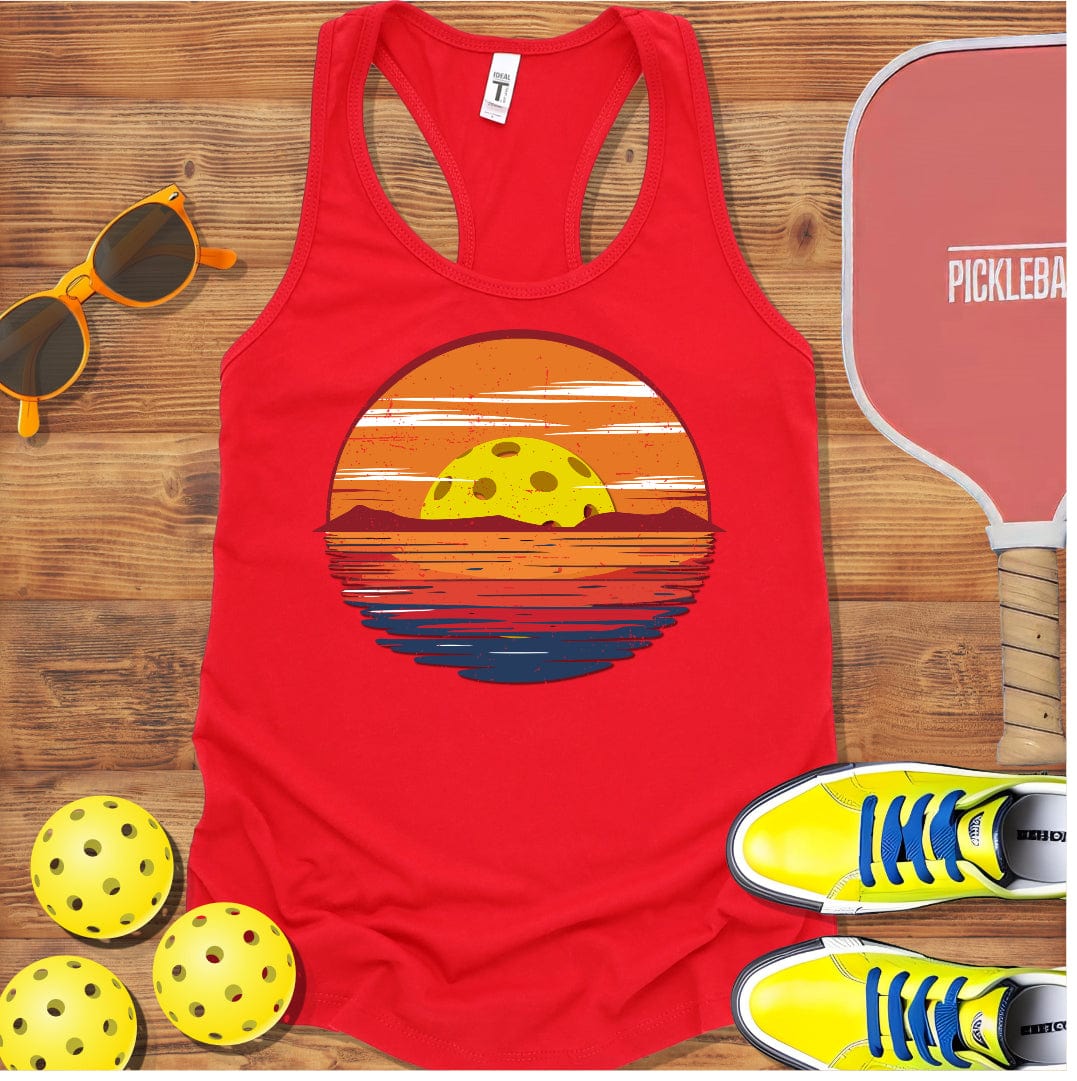 Pickleball Beautiful Sunset Racerback Tank Top