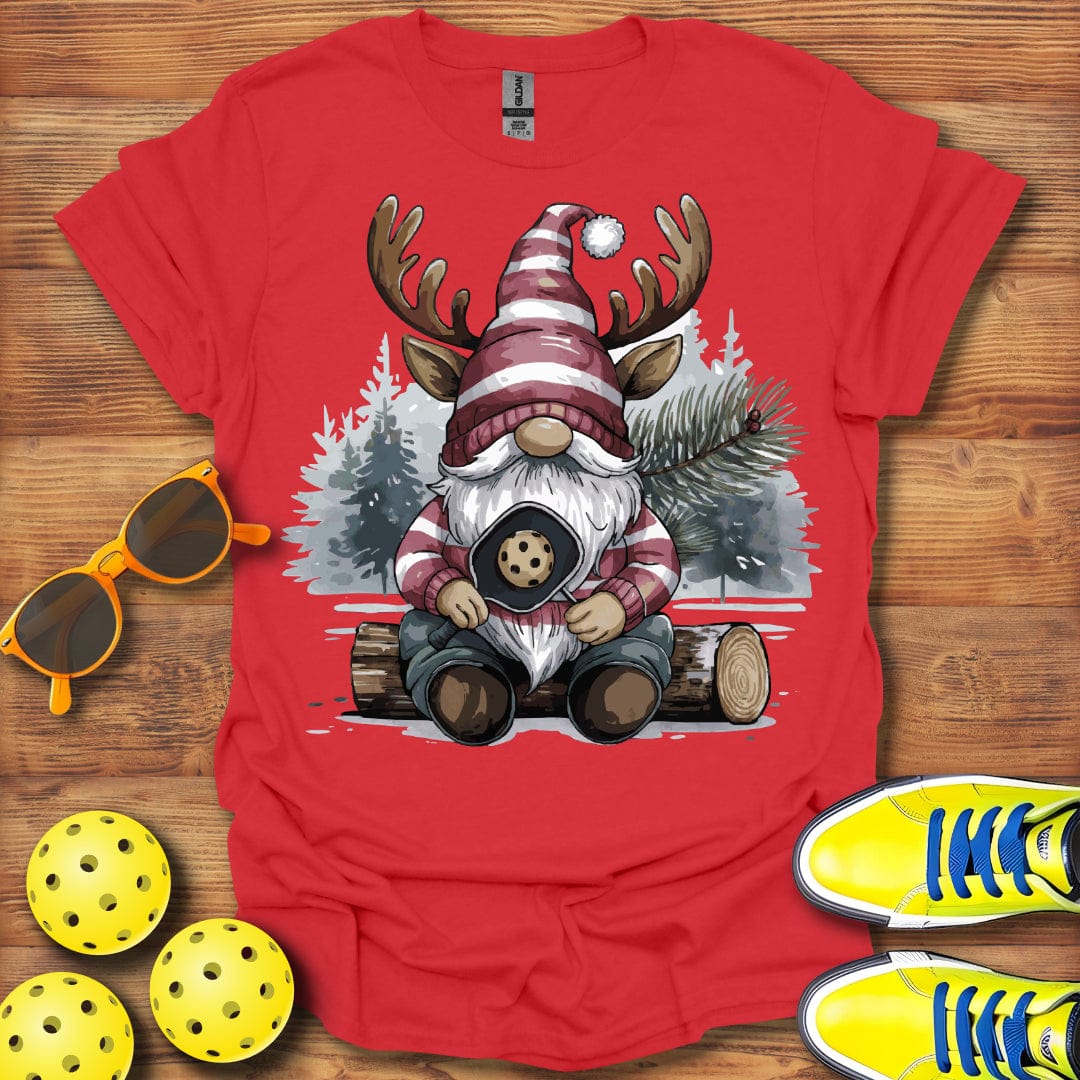 Reindeer Gnome On Log T-Shirt
