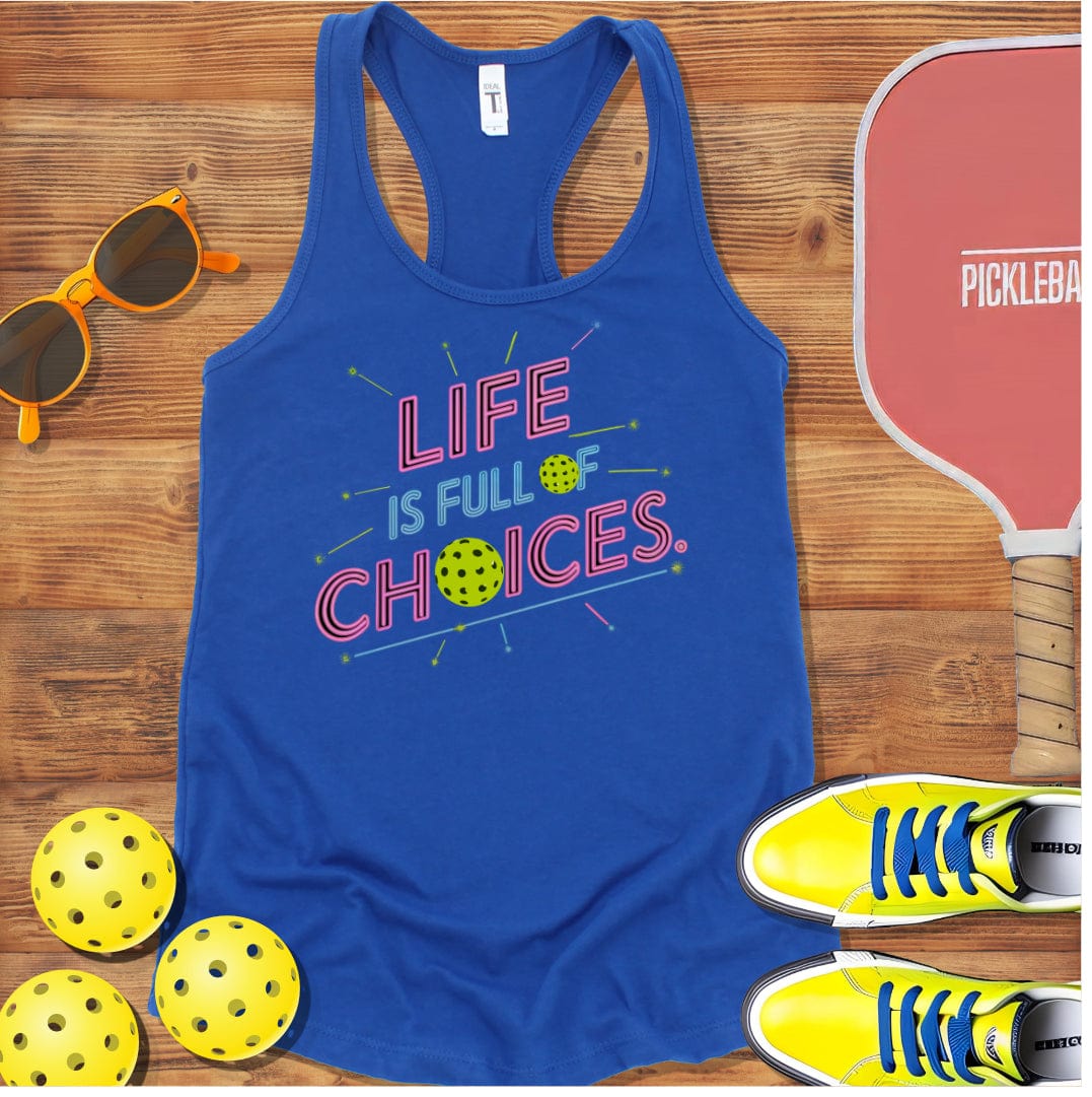 Pickleball Neon Choices Racerback Tank Top