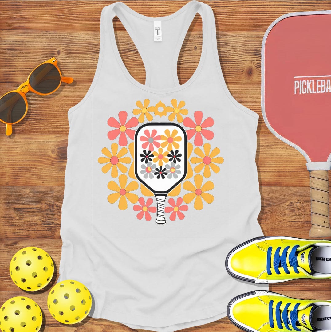 Floral Pickleball Paddle Racerback Tank