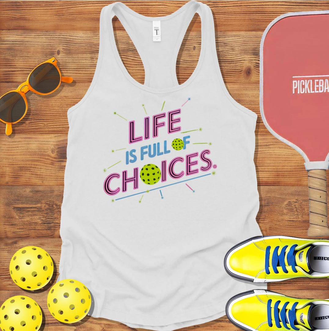 Pickleball Neon Choices Racerback Tank Top