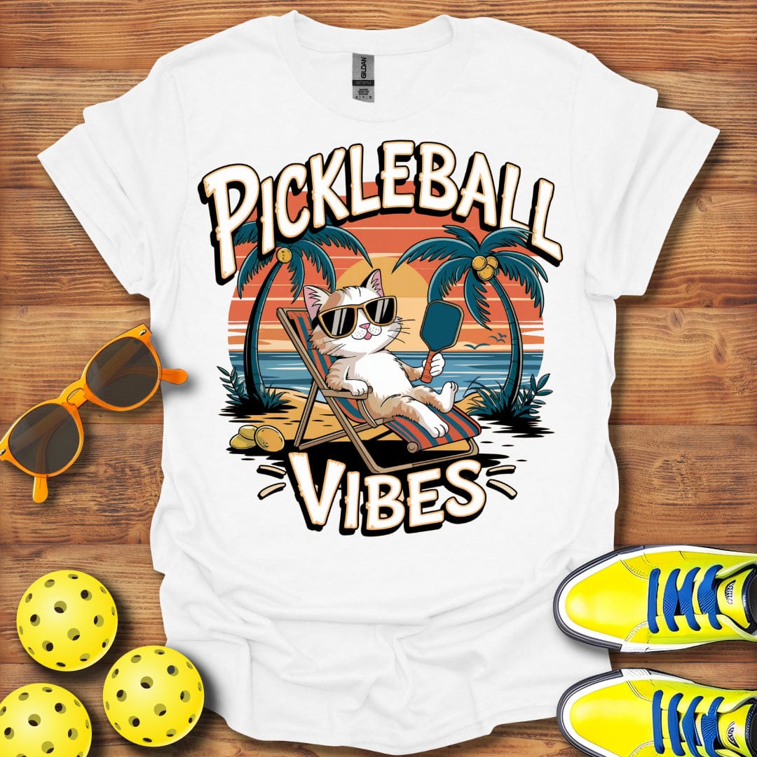 Cat Tropical Pickleball Vibes T-Shirt