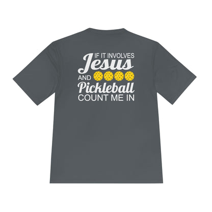 Jesus Count Me In Pickleball Moisture Wicking Tee