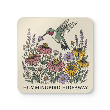 Pickleball Hummingbird Hideaway Corkwood Coaster Set