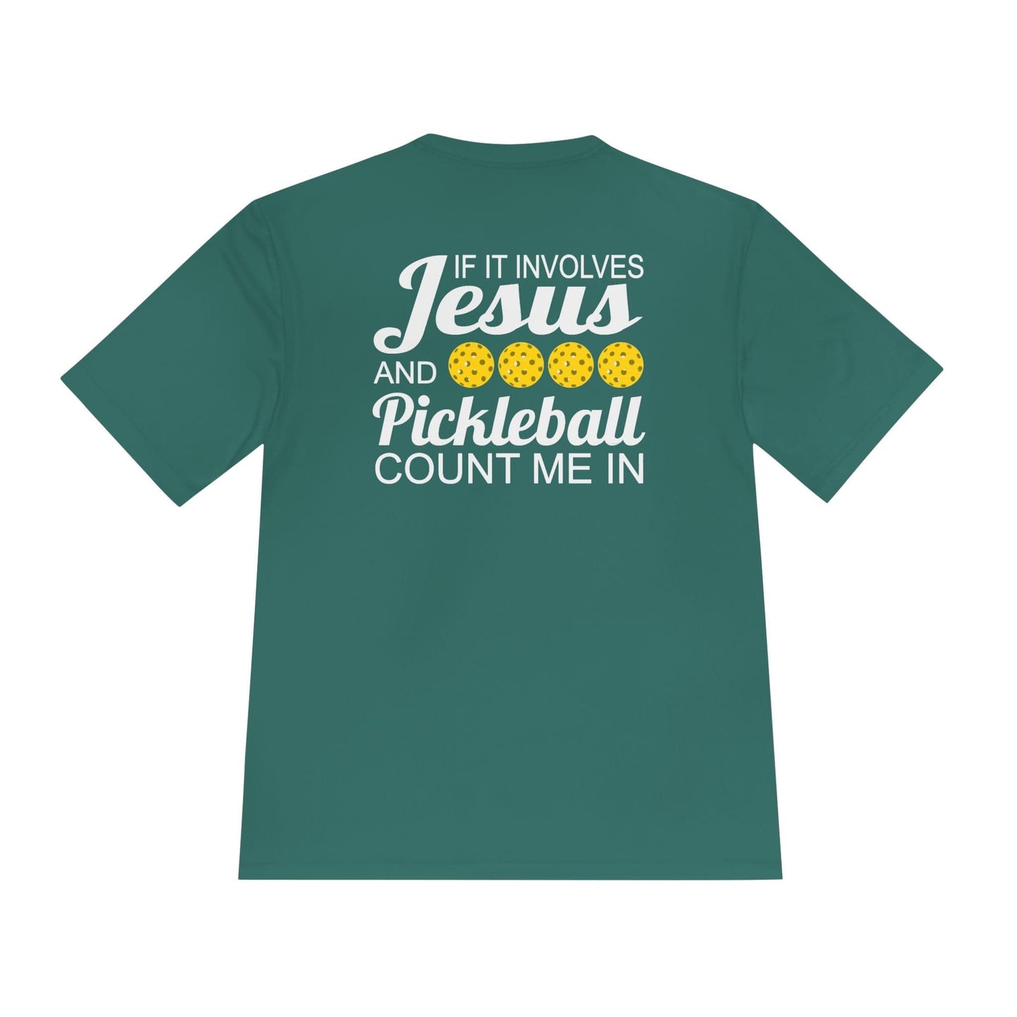 Jesus Count Me In Pickleball Moisture Wicking Tee