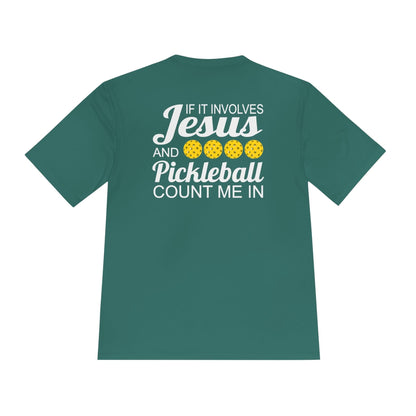 Jesus Count Me In Pickleball Moisture Wicking Tee