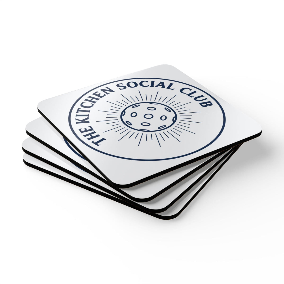 Pickleball Kitchen Social Club Corkwood Coaster Set