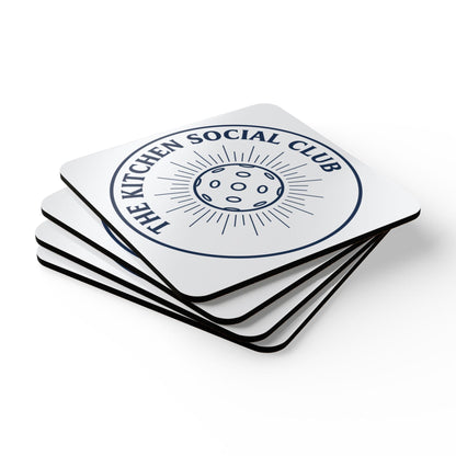 Pickleball Kitchen Social Club Corkwood Coaster Set