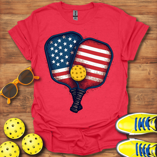Double Patriotic Paddle Pickleball T-Shirt