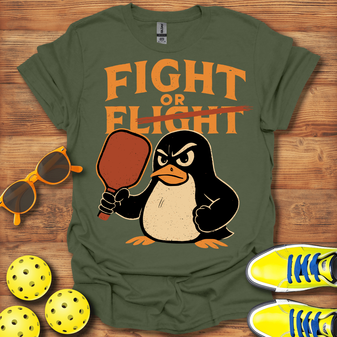 Fight Flight Penguin Pickleball T-Shirt