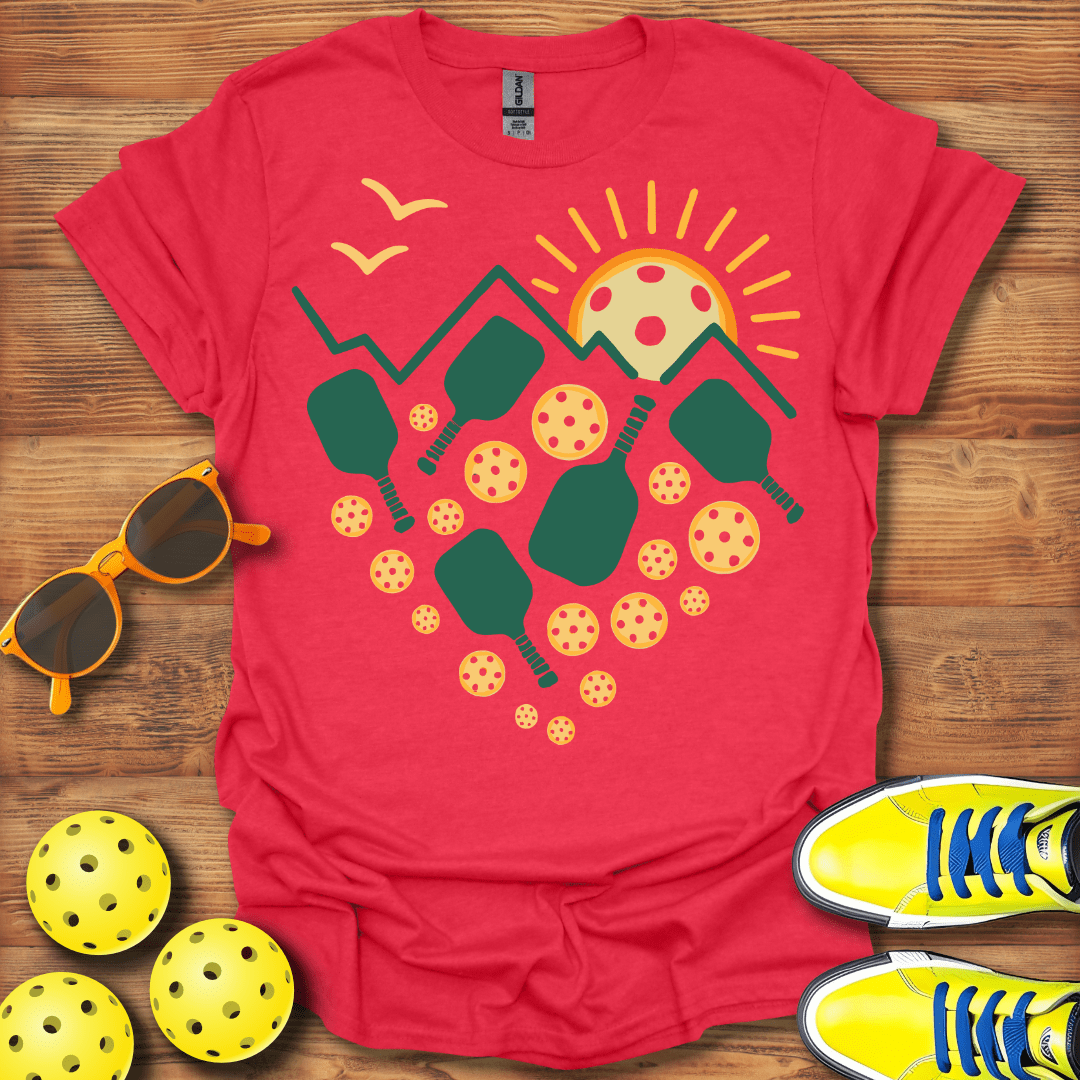 Mountain Pickleball Sunrise T-Shirt