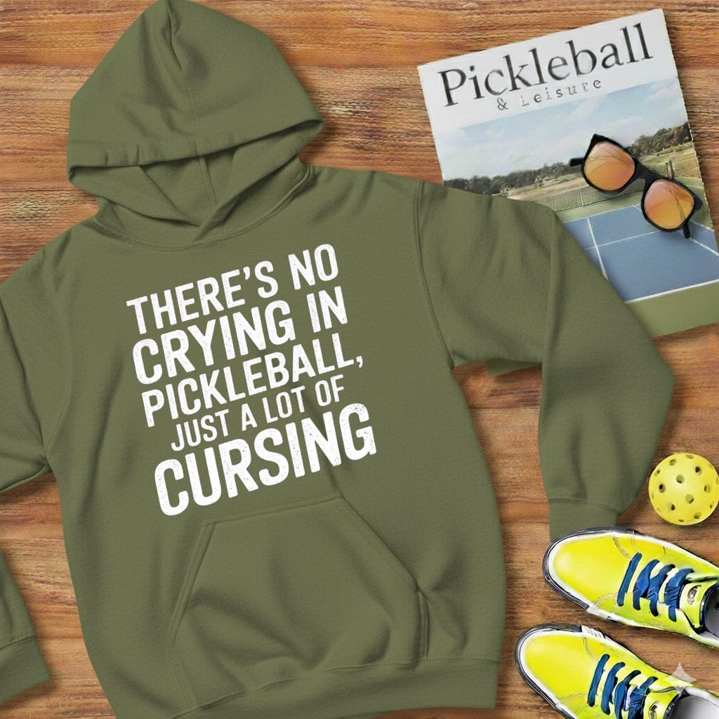 There's No Crying  Pickleball Hooded Sweatshirt
