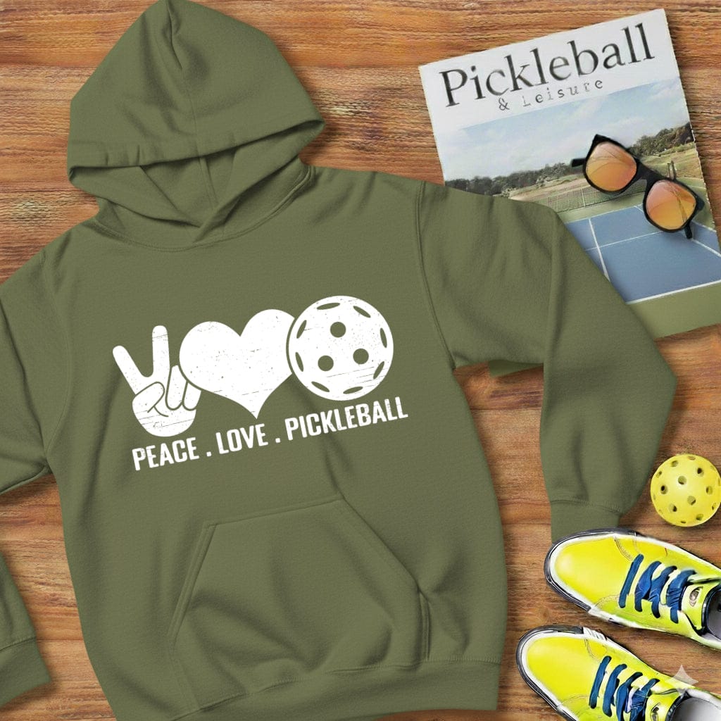 Peace Love Pickleball Hooded Sweatshirt