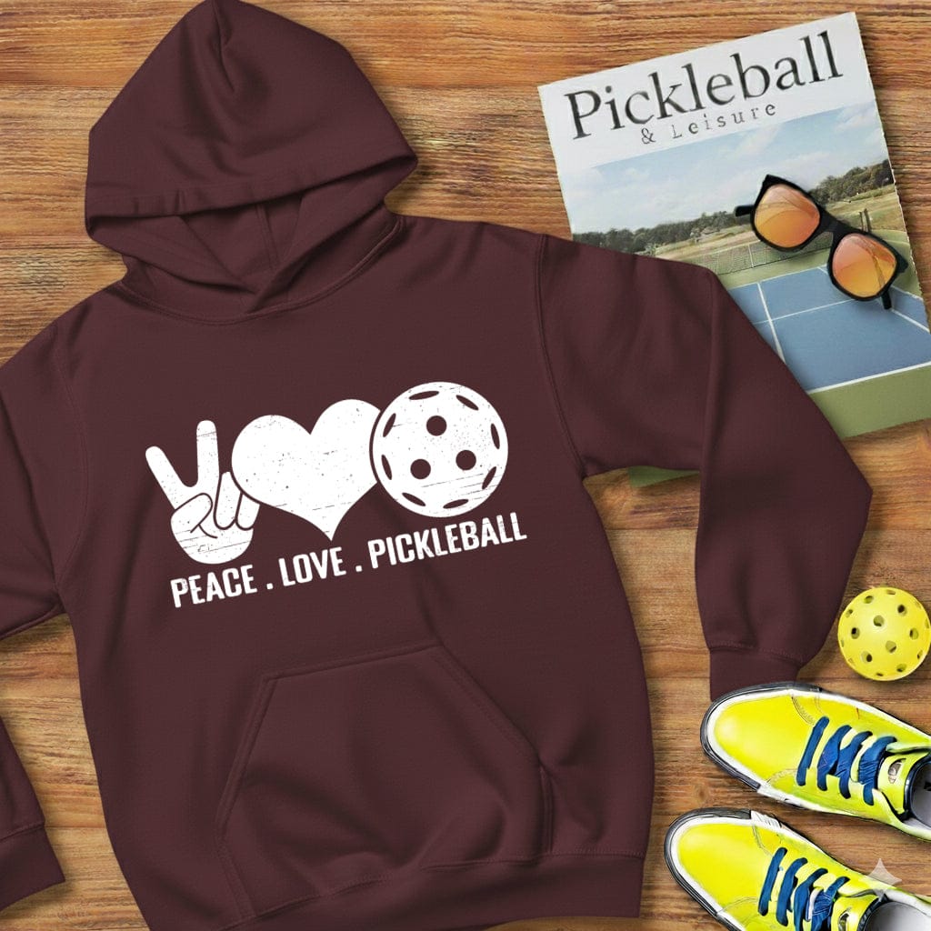 Peace Love Pickleball Hooded Sweatshirt
