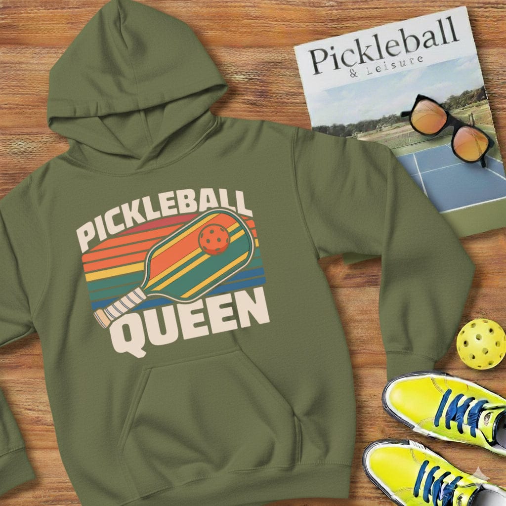 Distressed Pickleball Queen Hooded Sweatshirt