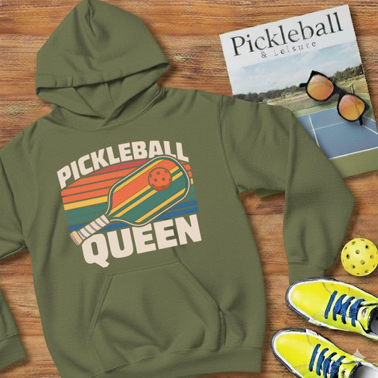 Distressed Pickleball Queen Hooded Sweatshirt