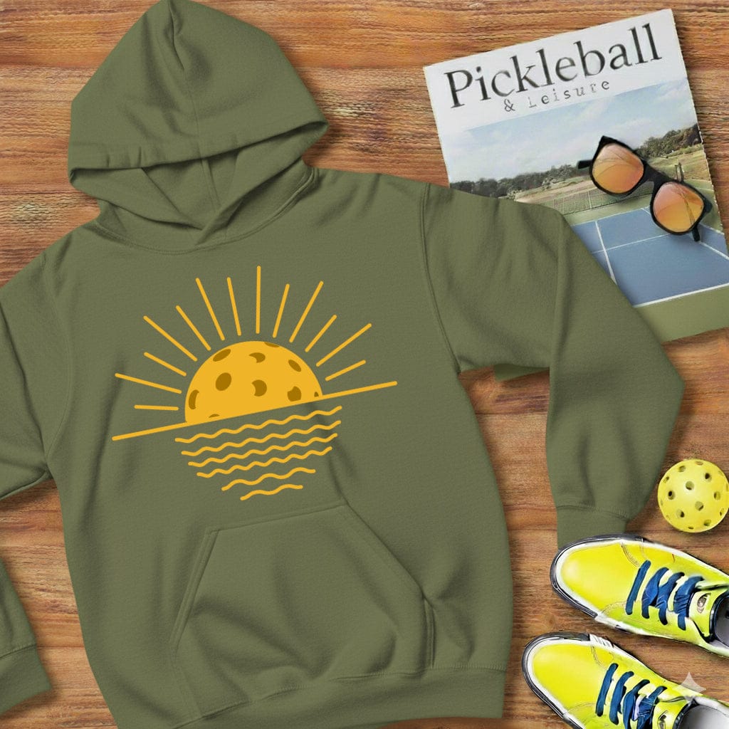 Sunset Over Water Pickleball Hooded Sweatshirt