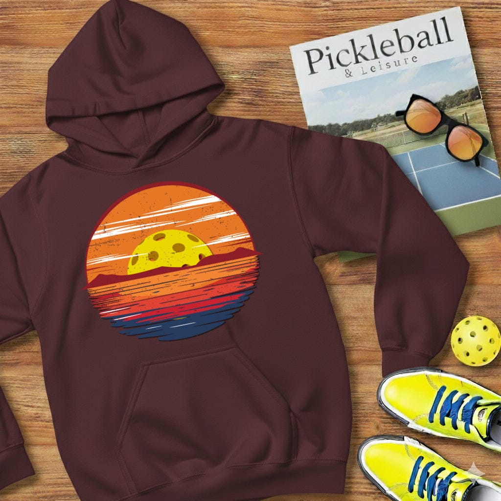 Distressed Sunset Pickleball Hooded Sweatshirt