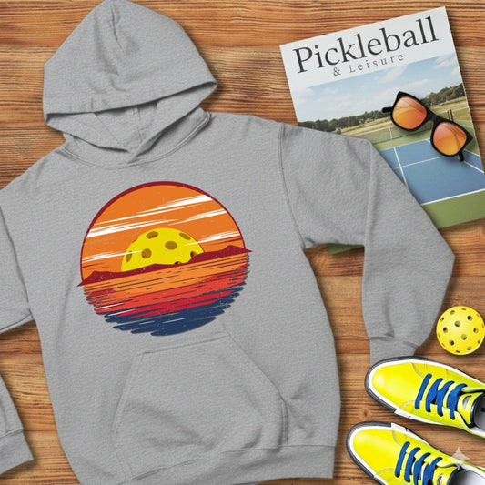 Distressed Sunset Pickleball Hooded Sweatshirt