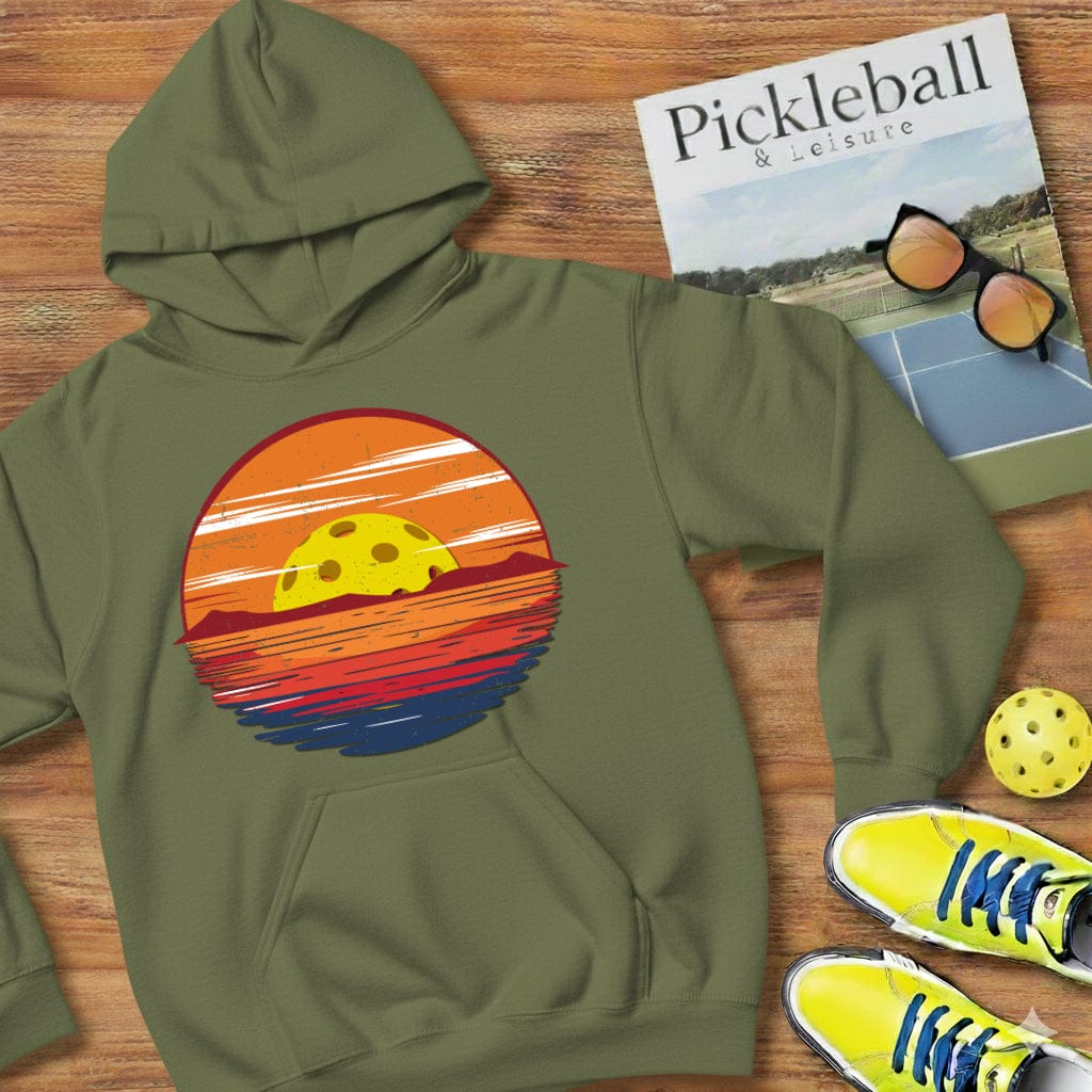 Distressed Sunset Pickleball Hooded Sweatshirt