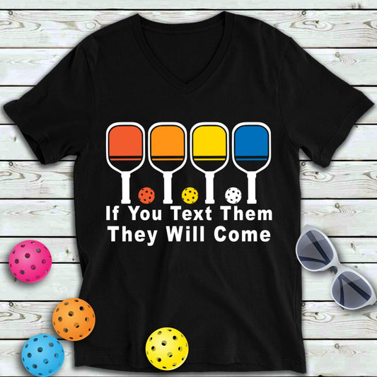 Text Them Pickleball V-Neck Tee