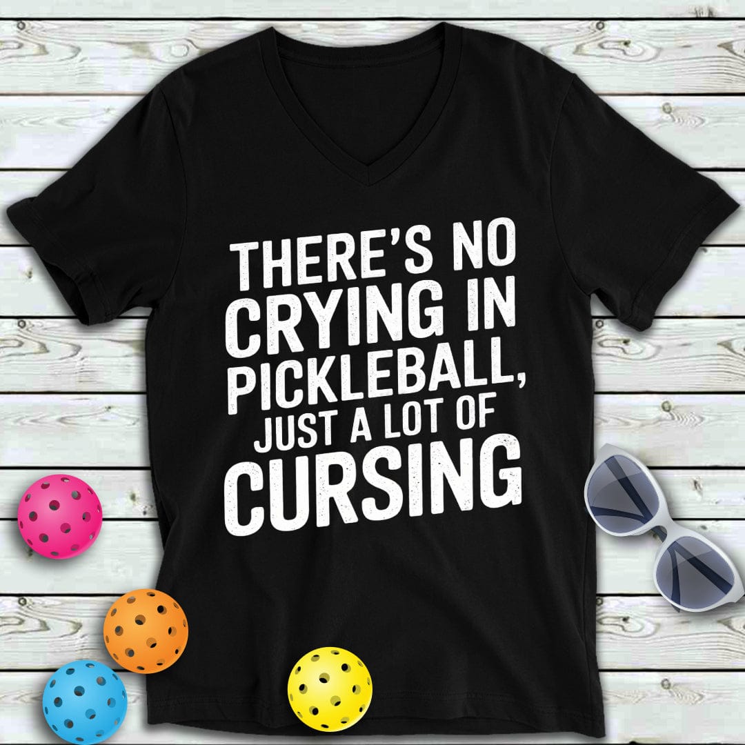 No Crying Pickleball  V-Neck Tee