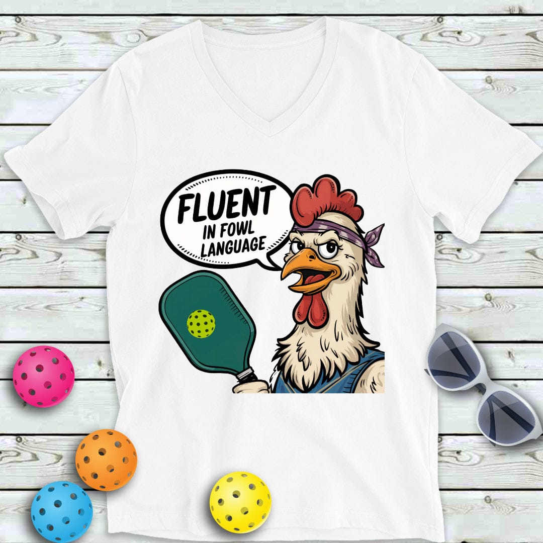 Fowl Language Pickleball  V-Neck Tee