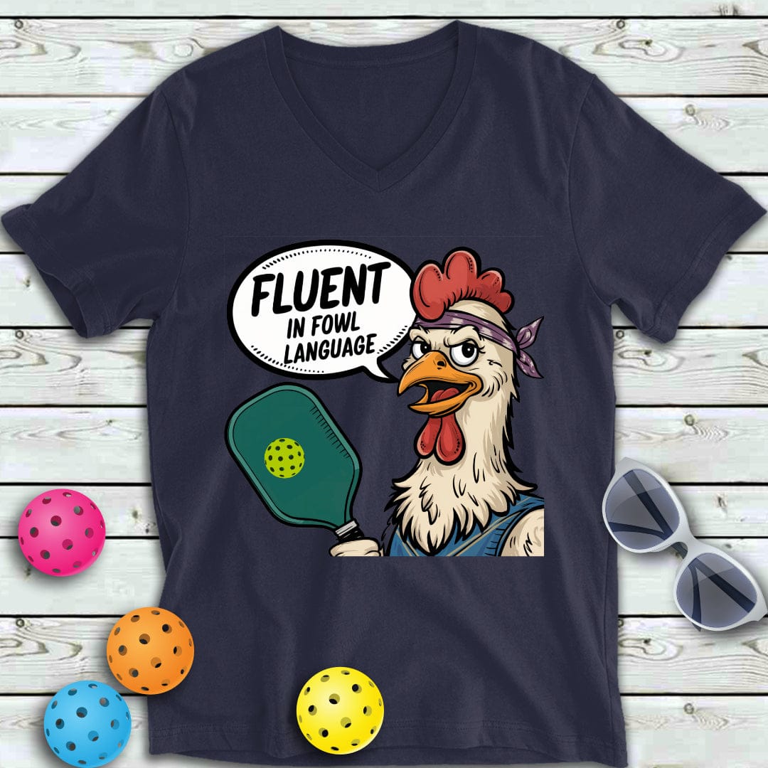 Fowl Language Pickleball  V-Neck Tee
