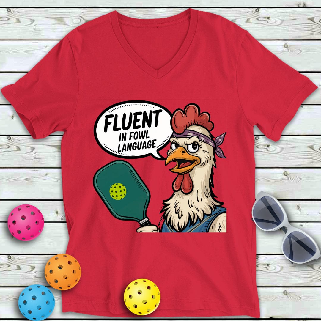 Fowl Language Pickleball  V-Neck Tee