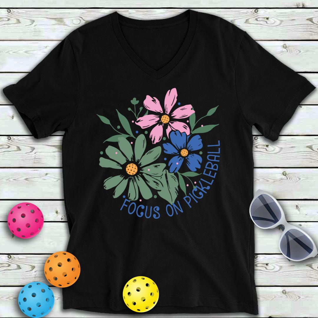 Focus On Pickleball  V-Neck Tee