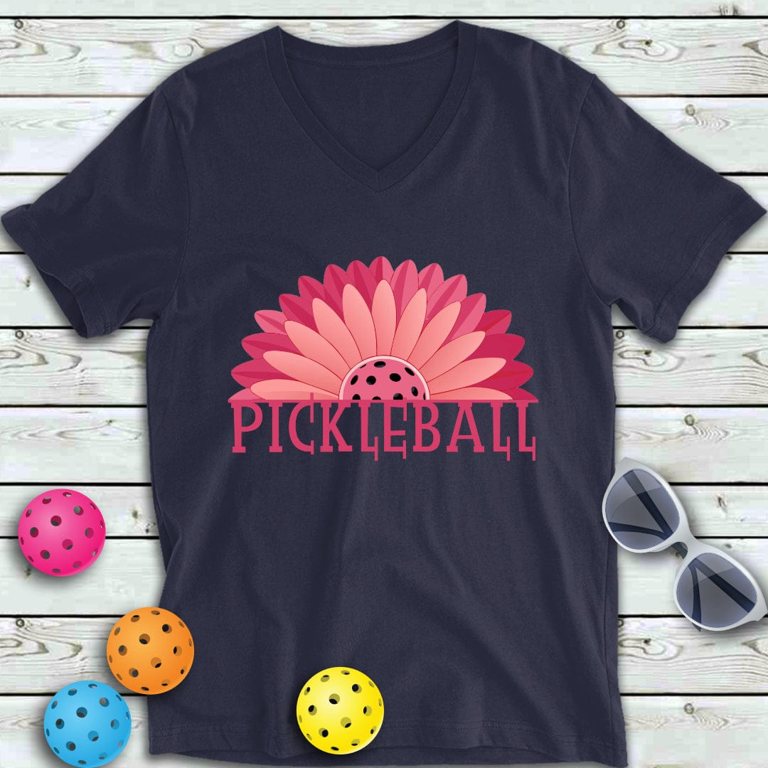 Gerbera Floral Pickleball  V-Neck Tee