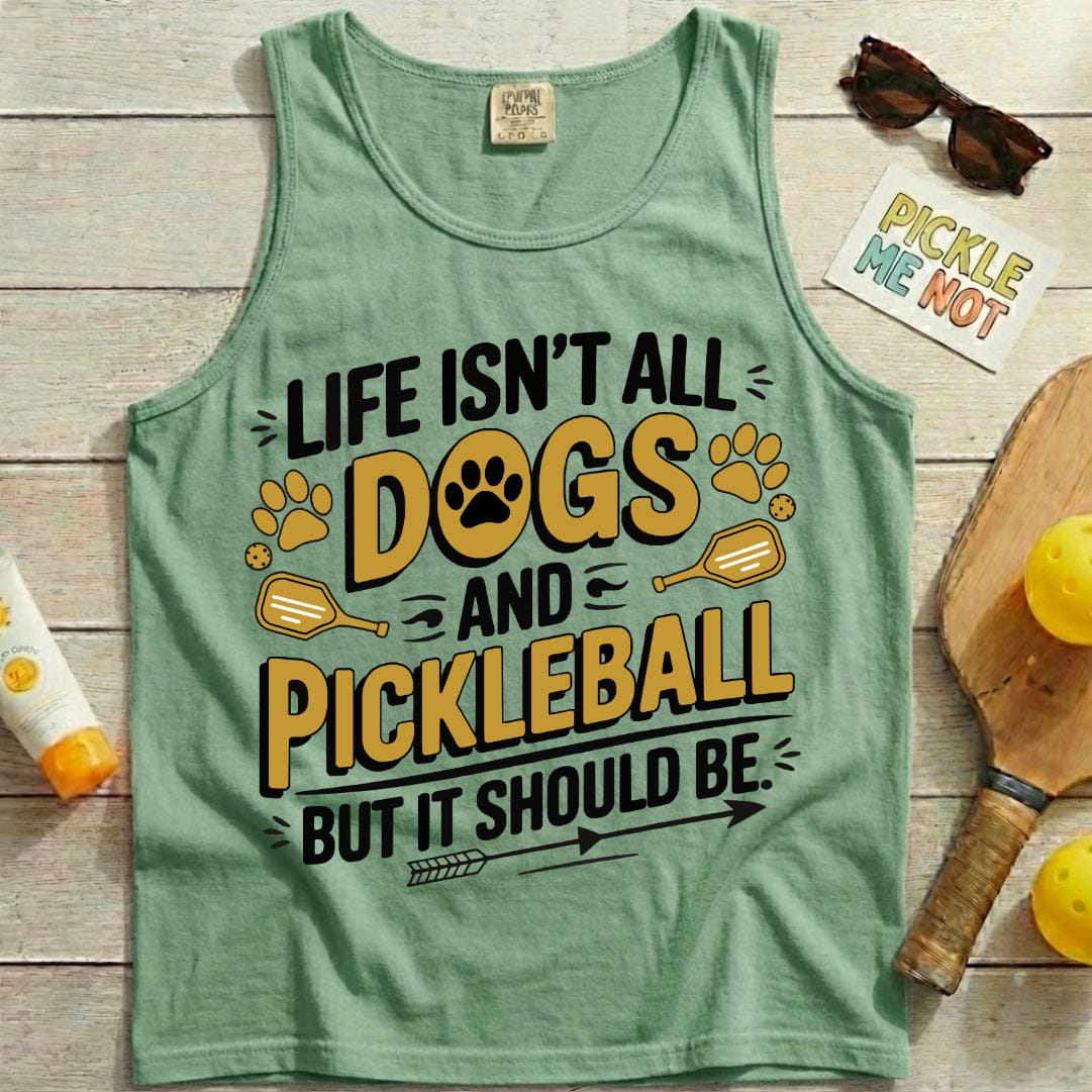 Dogs And Pickleball Garment-Dyed Tank Top