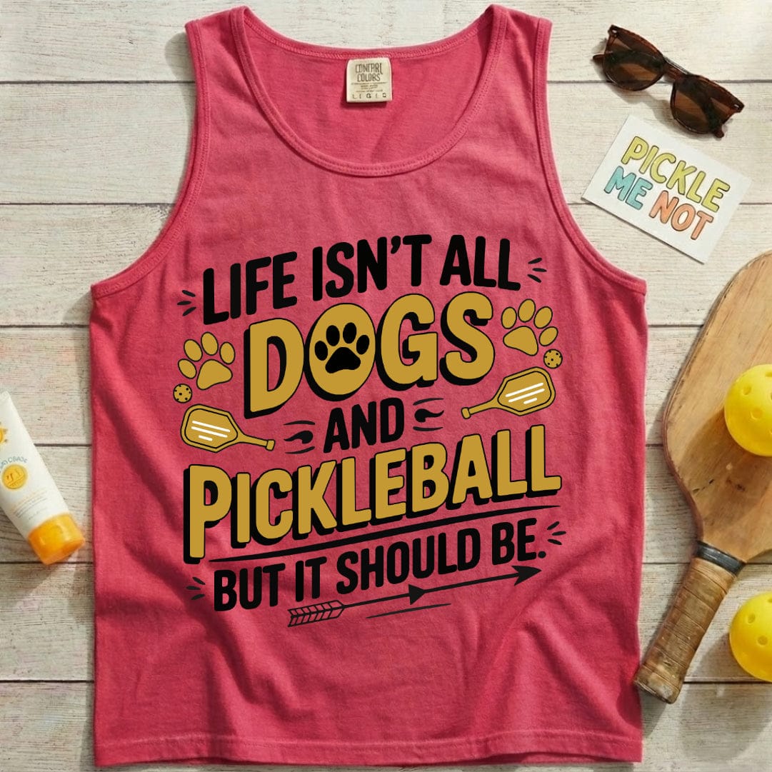Dogs And Pickleball Garment-Dyed Tank Top