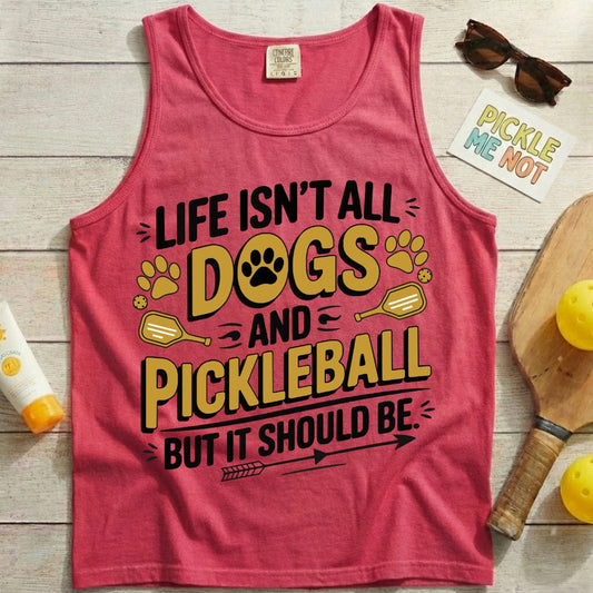 Dogs And Pickleball Garment-Dyed Tank Top