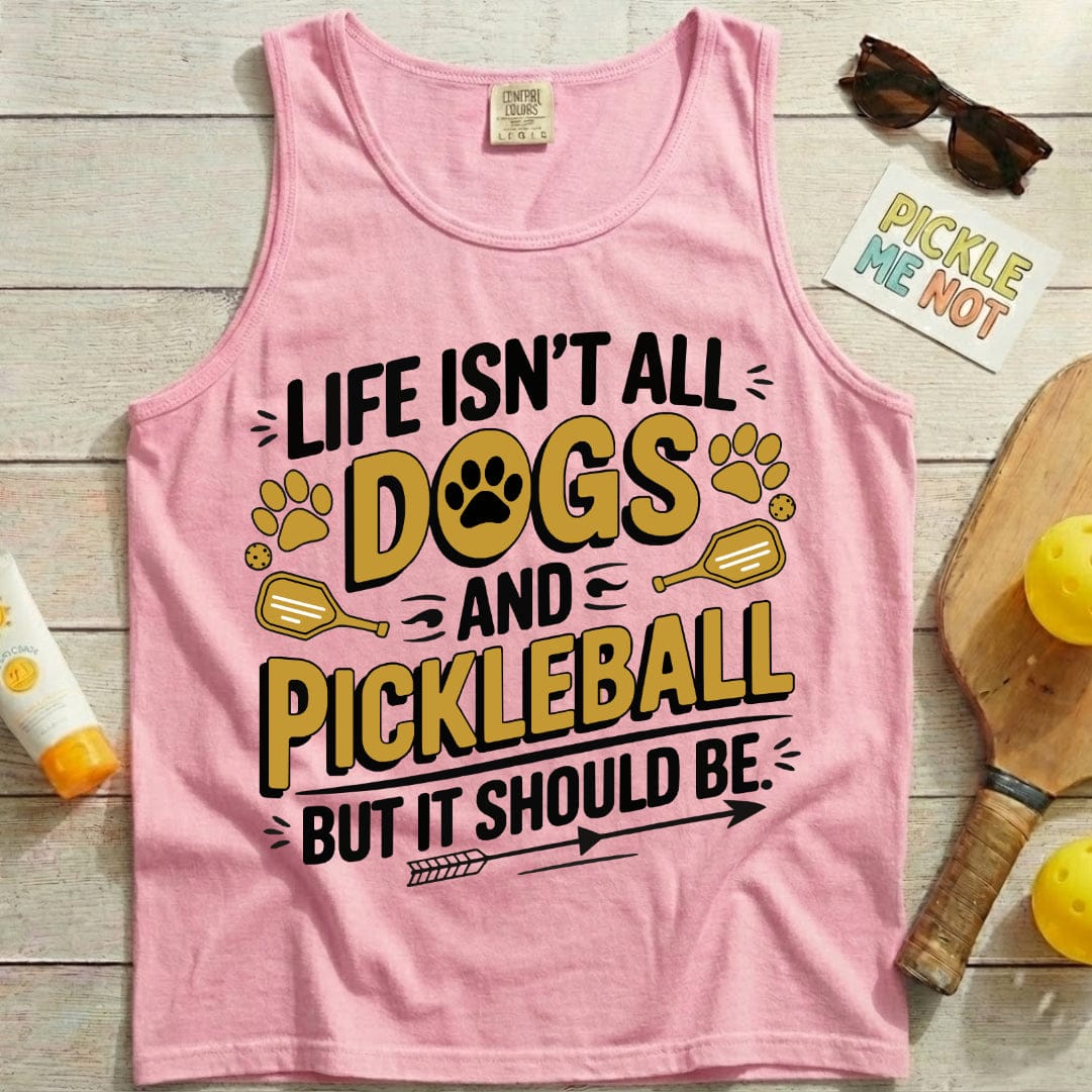 Dogs And Pickleball Garment-Dyed Tank Top