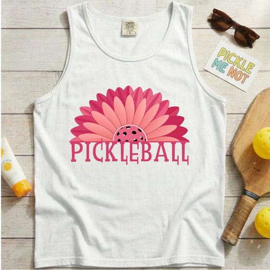 Gerbera Flower Pickleball Garment-Dyed Tank Top