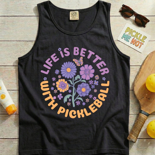 Life Is Better Pickleball Garment-Dyed Tank Top
