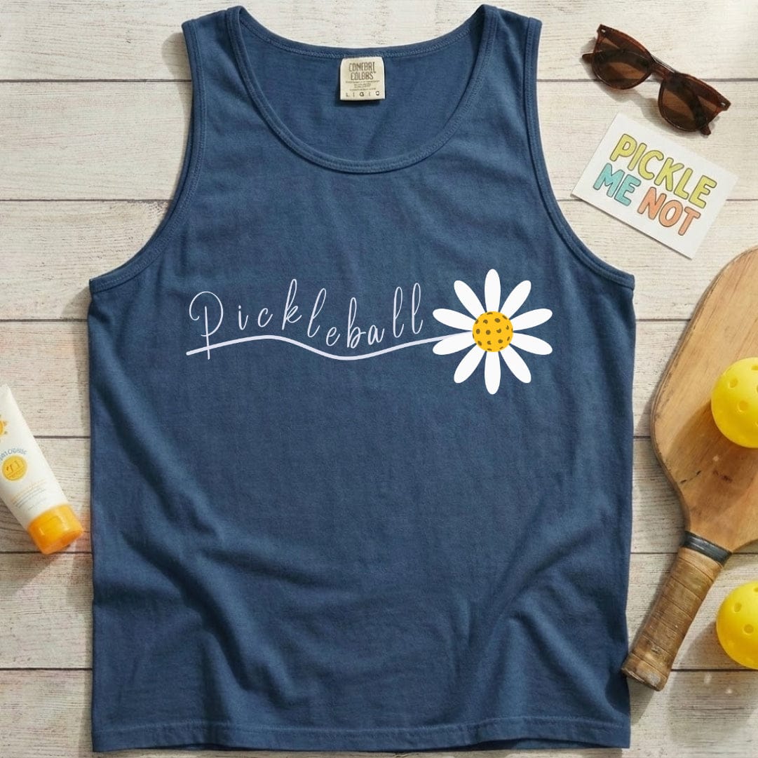 Pickleball Daisey Flower Garment-Dyed Tank Top