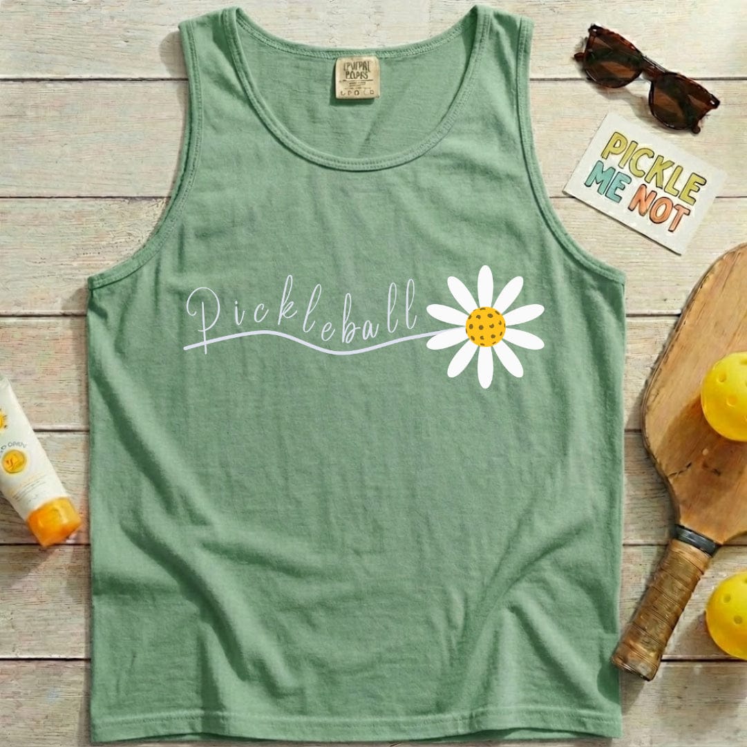 Pickleball Daisey Flower Garment-Dyed Tank Top