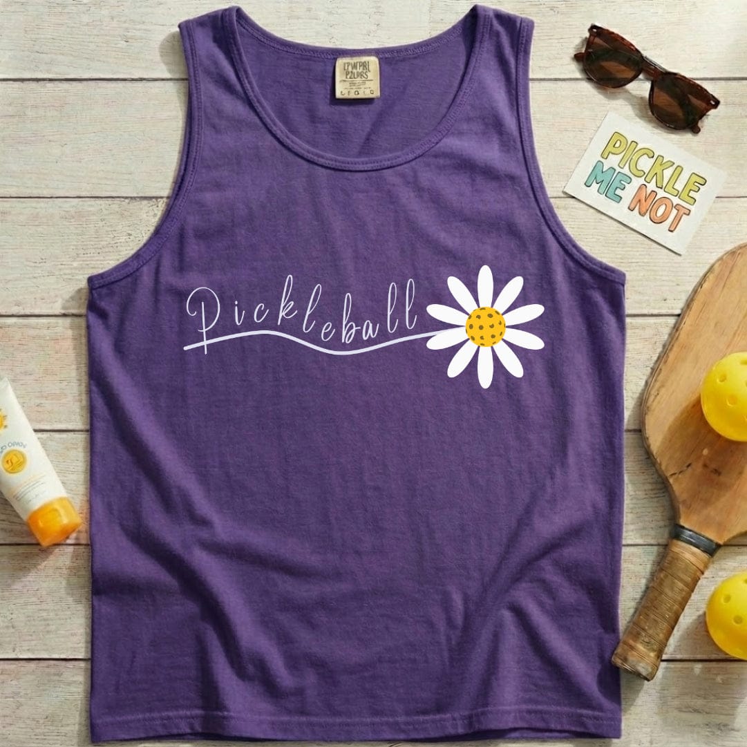 Pickleball Daisey Flower Garment-Dyed Tank Top
