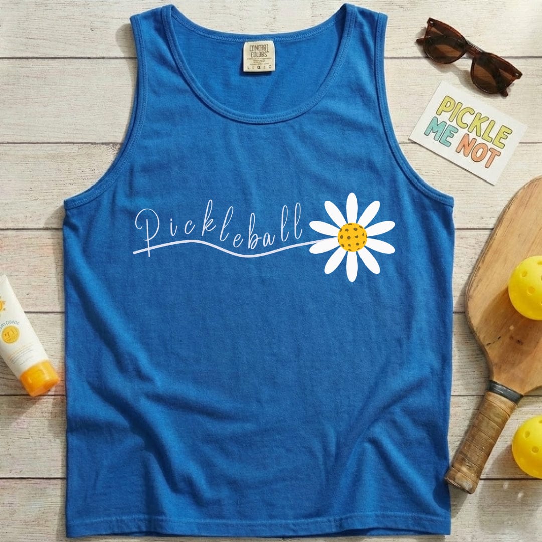 Pickleball Daisey Flower Garment-Dyed Tank Top