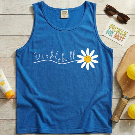 Pickleball Daisey Flower Garment-Dyed Tank Top