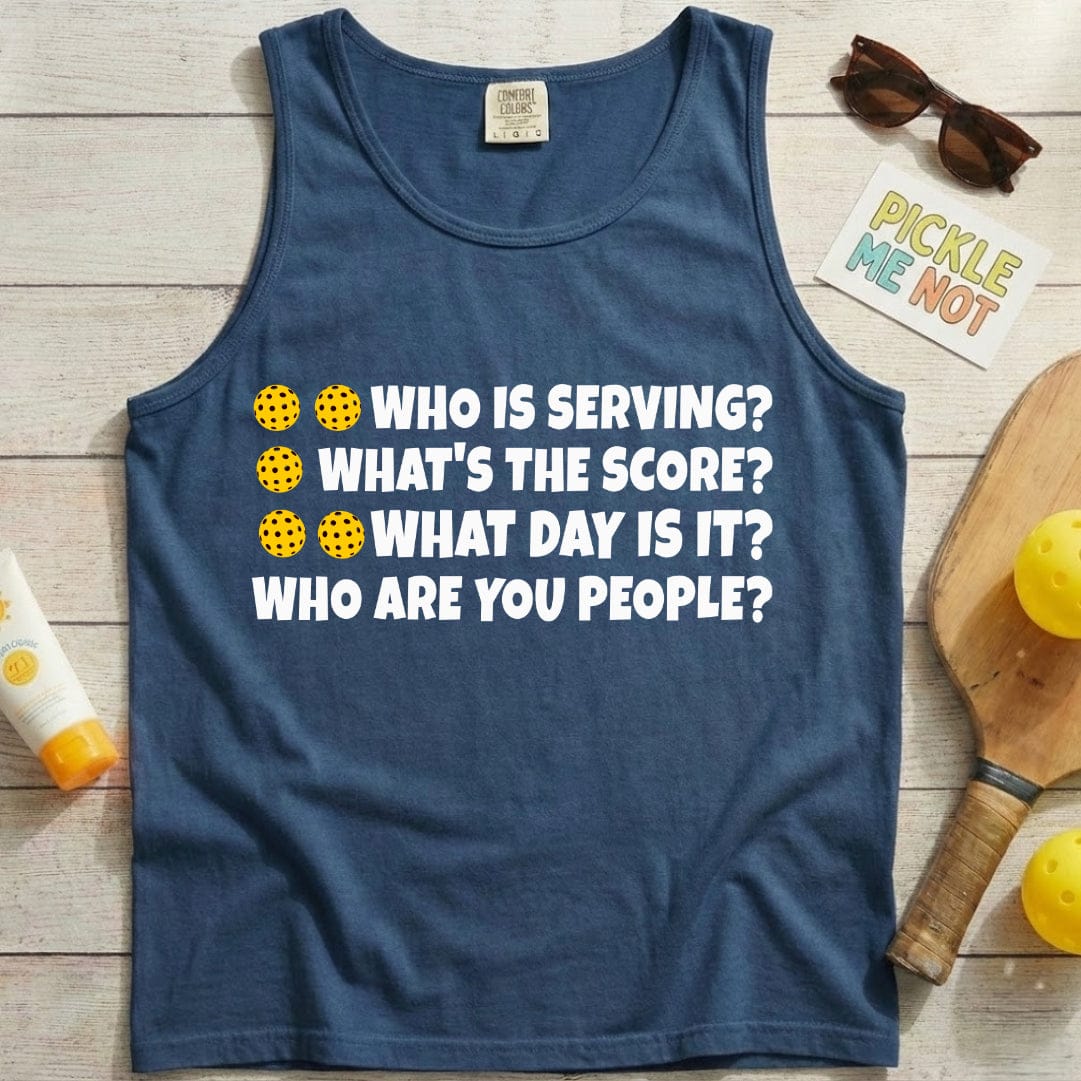 Who's Serving Pickleball Garment-Dyed Tank Top