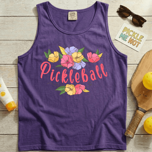 Flower Swag Pickleball Garment-Dyed Tank Top