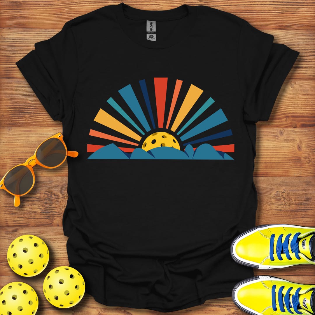 Pickleball Rainbow Sunrise T-Shirt