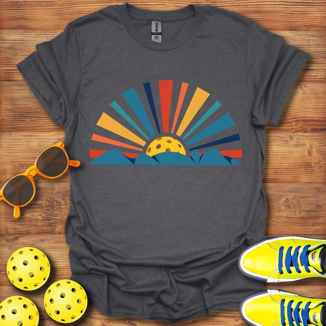Pickleball Rainbow Sunrise T-Shirt