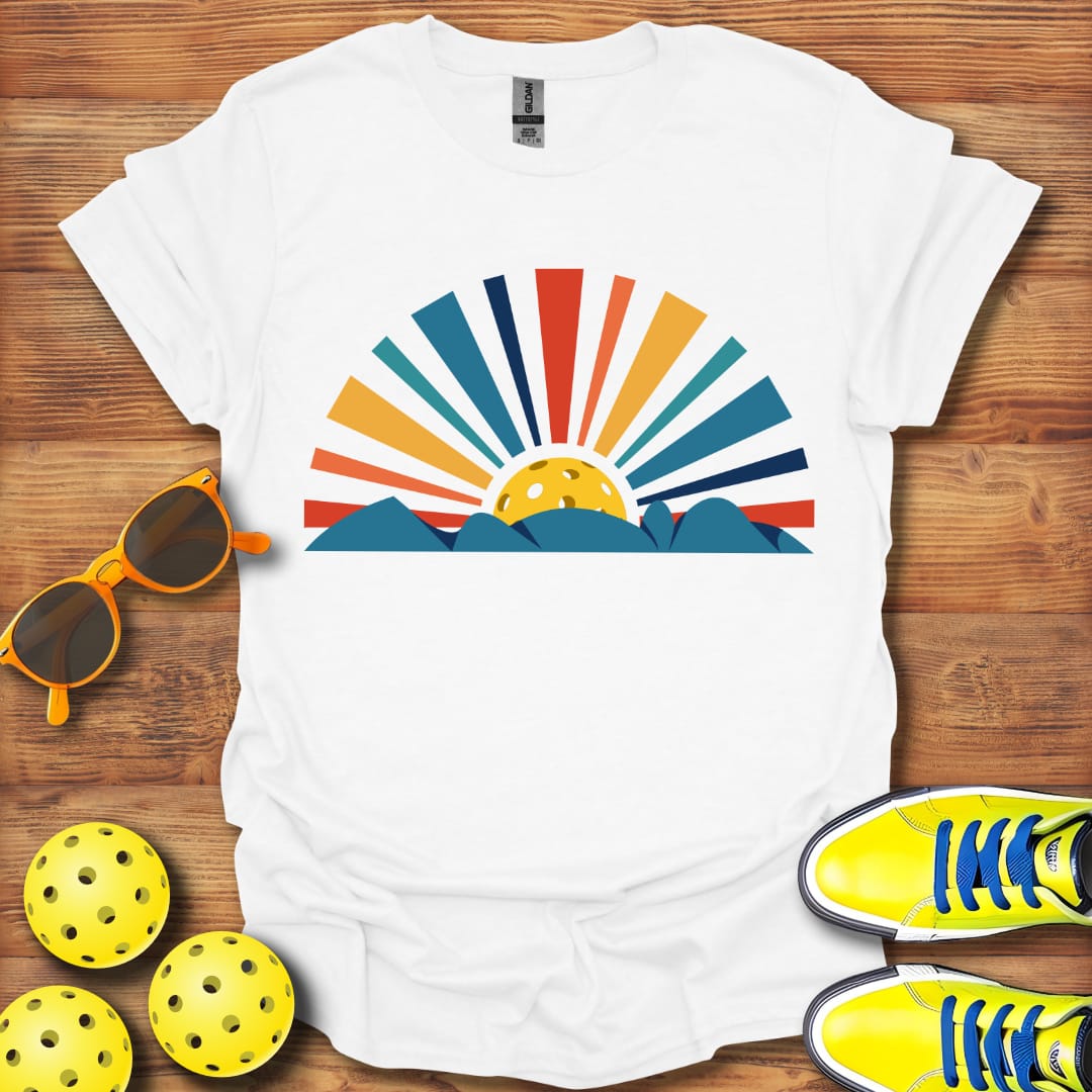 Pickleball Rainbow Sunrise T-Shirt